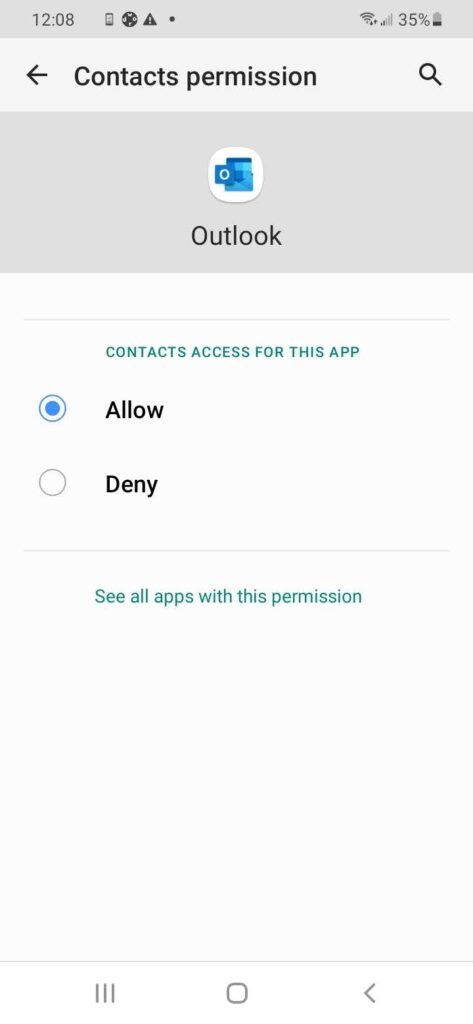 Android Permissions Dialog